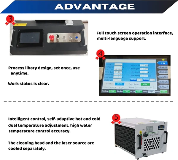 MCWlaser 1000W/1500W/2000W Fiber Laser Cleaner for Metal Rust Removal Paint Oil and Coating Cleaning