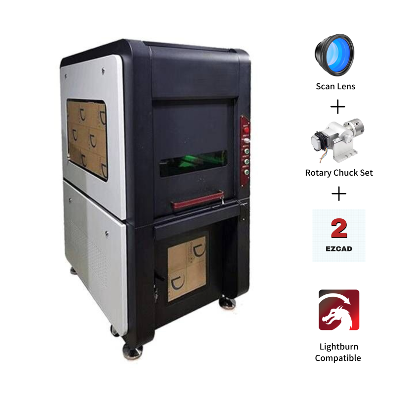 30W 60W 80W 100W MOPA Laser Engraver Fiber Marking Machine Enclosed & Cabinet A Type
