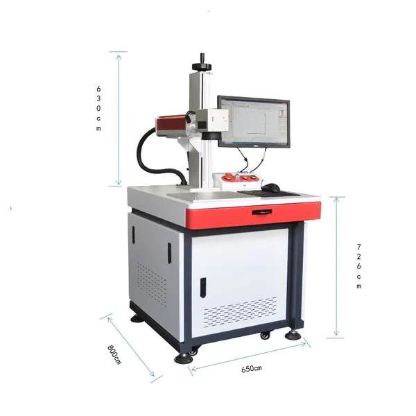 MCWlaser 20W 30W 50W Cabinet Type Raycus Fiber Laser Engraver Marking Machine With 8.7” X 8.7“ Working Area & D80 Rotary Axis