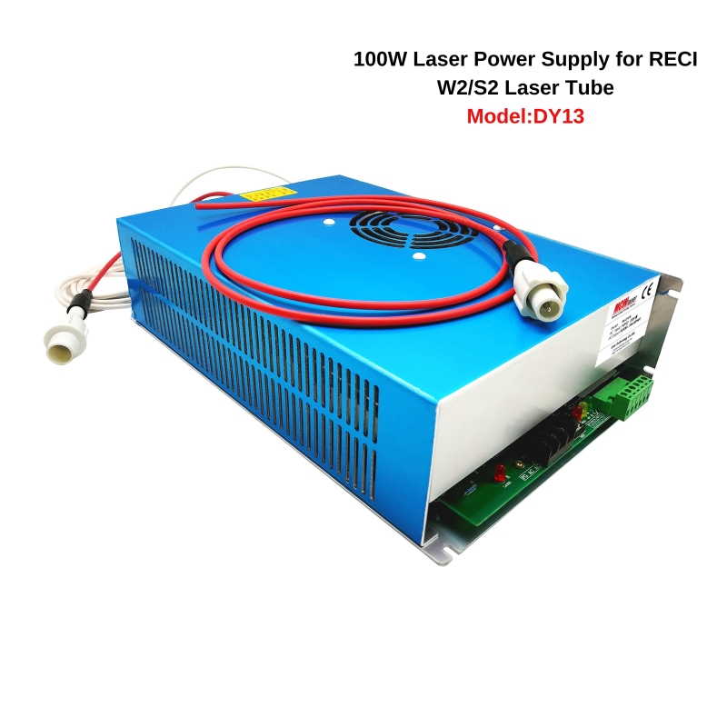 RECI CO2 Laser Tube  W4 100W(Peak 130W) 1400mm Laser Tube + DY20 110V/220V Power Supply