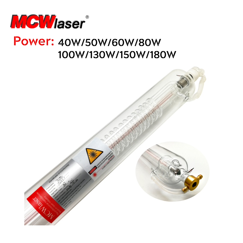MCWlaser CO2 Laser Tube 40W/50W/60W/80W/100W/130W/150W/180W For Laser Engraver Universal Model