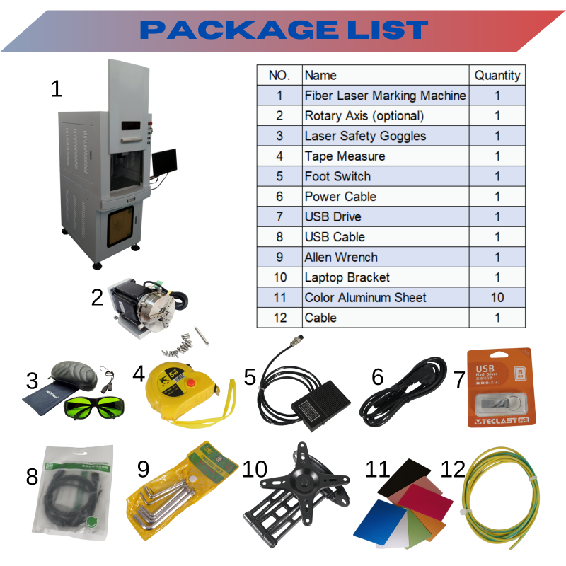 MCWlaser 30W 60W 80W 100W MOPA JPT M7 Fiber Laser Making Machine Metal Engraving Marking Cabinet & Enclosed Type