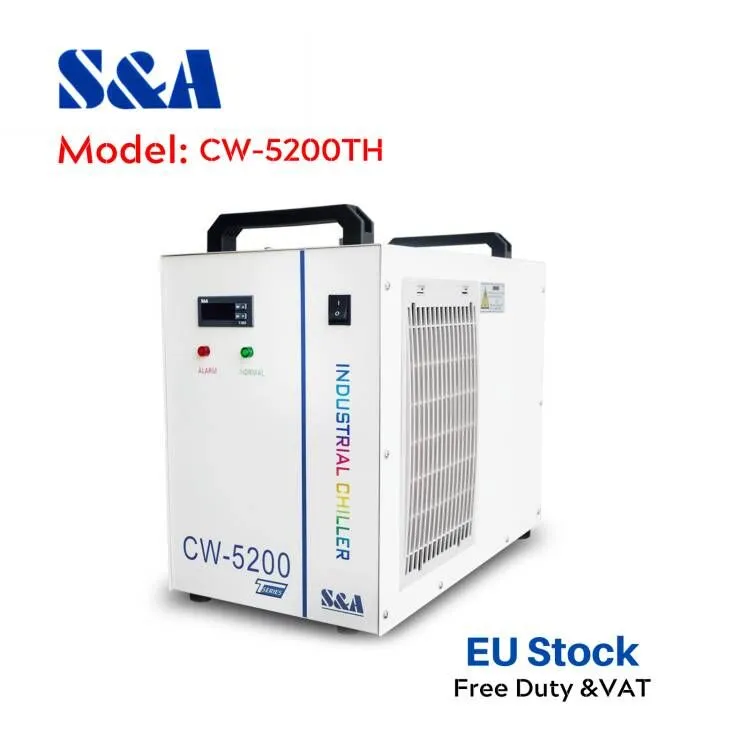 S$A CW5200 Water Chiller For Co2 Laser Engraving Cutting Machine 80W ...