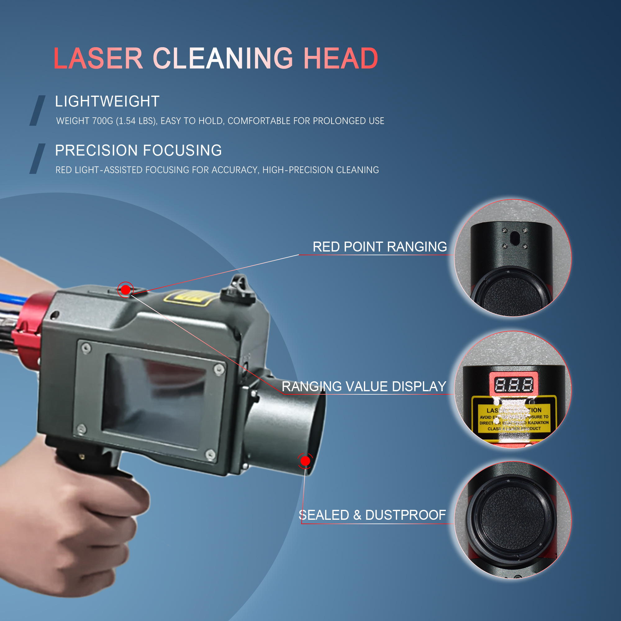 MCWlaser 200W 300W 500W Pulsed Laser Cleaning Machine Handheld Laser Rust Removal Machine Metal Rust, Oil Stain, Paint, Coating Removal