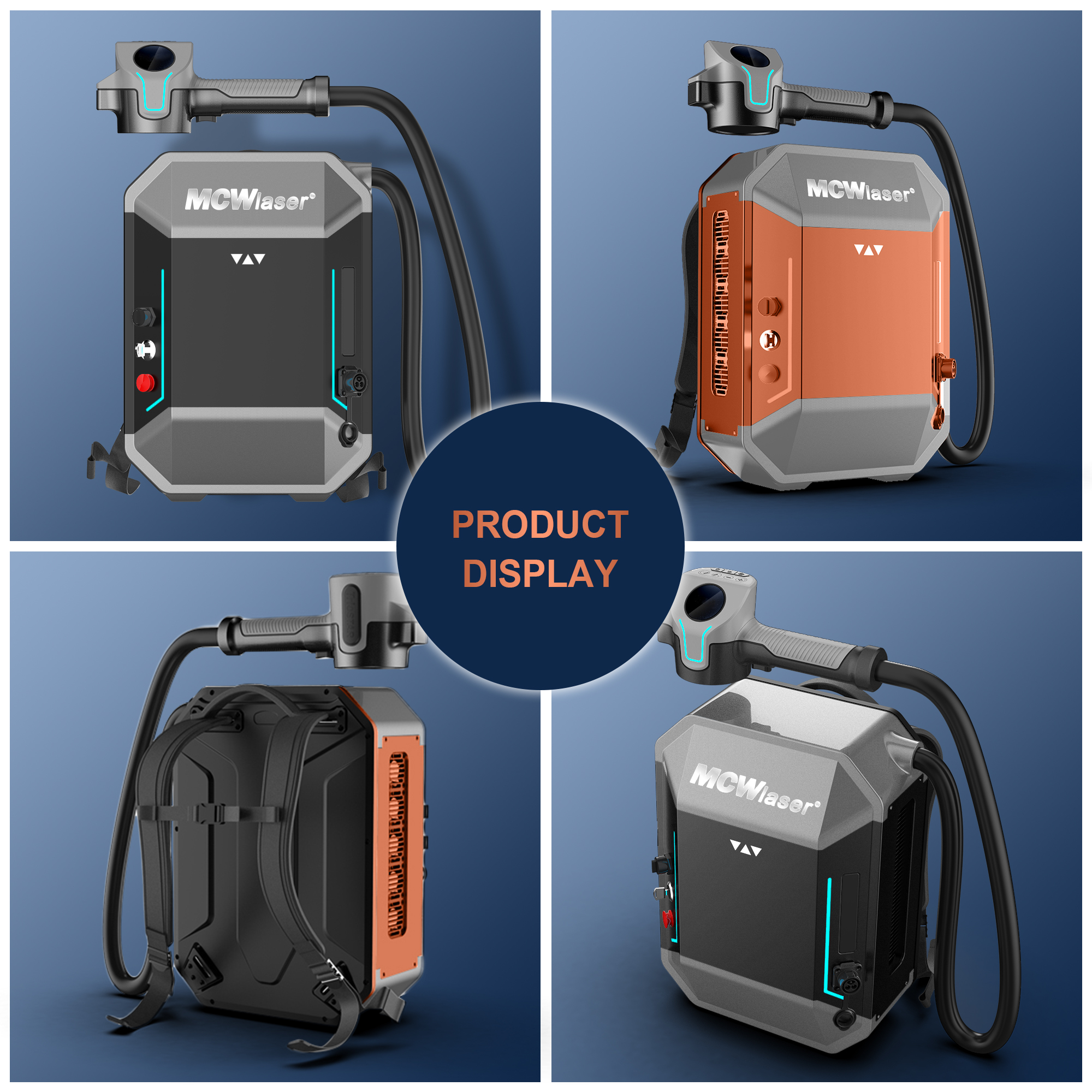 MCWlaser Pulsed Laser Cleaning Machine 100W Portable Laser Rust Removal Cleaner for Metal Laser Paint Removal Backpack Design