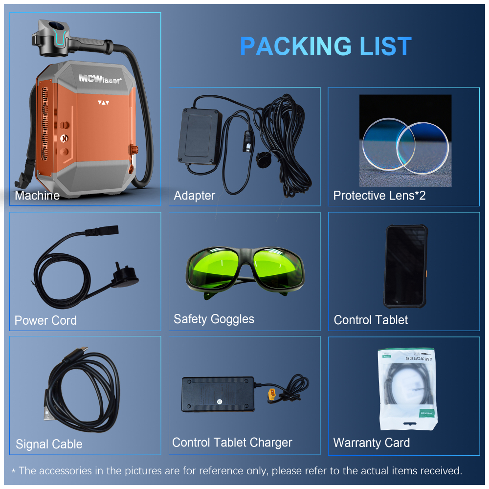 MCWlaser Pulsed Laser Cleaning Machine 100W Portable Laser Rust Removal Cleaner for Metal Laser Paint Removal Backpack Design