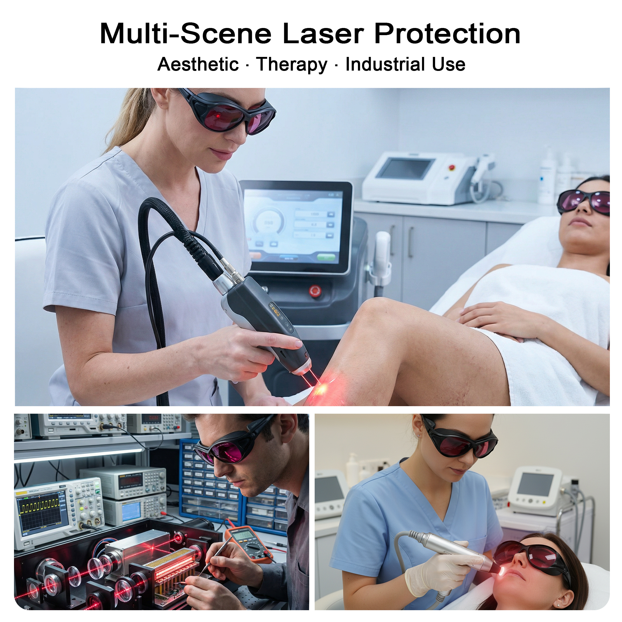 MCWlaser Laser Goggle 750-850 & 765-830nm Safety Protective Glasses Typical For 755nm 808nm Absorption Type EP-18