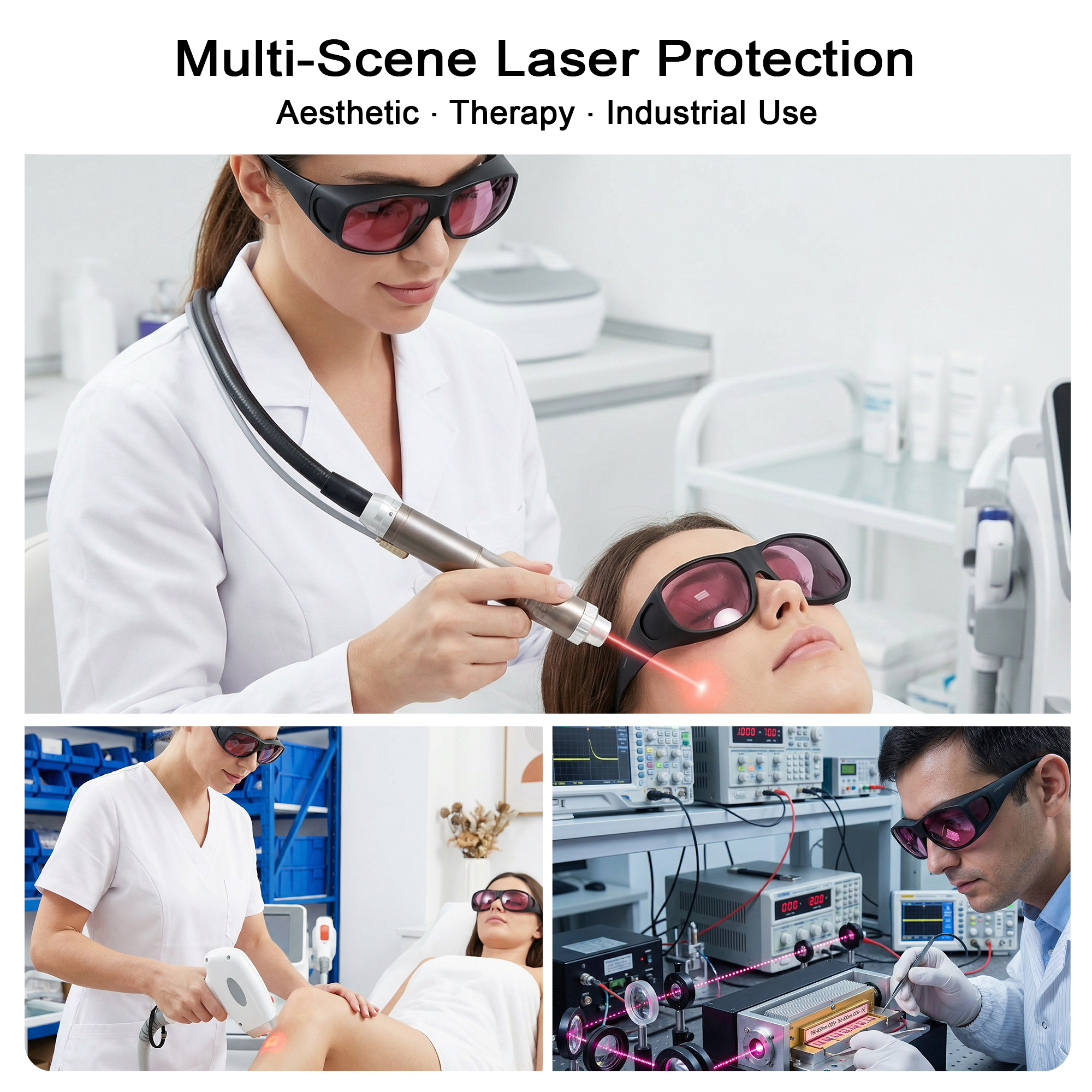 MCWlaser Laser Goggle 750-850 & 765-830nm Safety Protective Glasses Typical For 755nm 808nm Absorption Type EP-18
