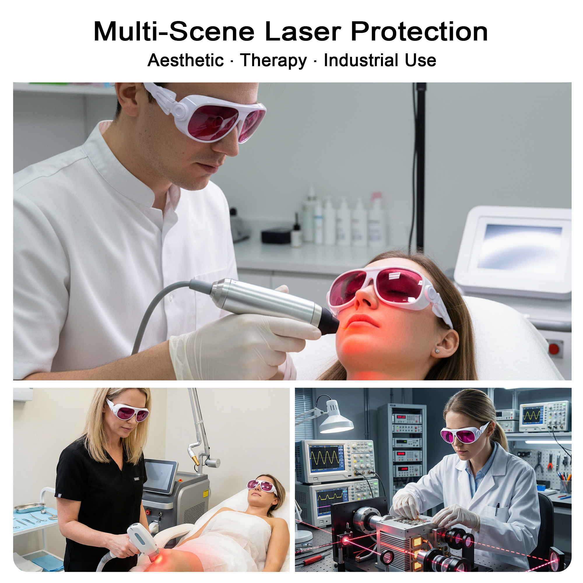 MCWlaser Laser Goggle 750-850 & 765-830nm Safety Protective Glasses Typical For 755nm 808nm Absorption Type EP-18