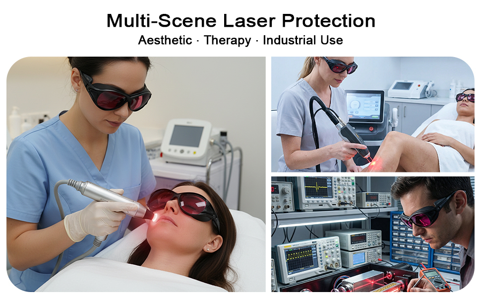 MCWlaser Laser Goggle 750-850 & 765-830nm Safety Protective Glasses Typical For 755nm 808nm Absorption Type EP-18