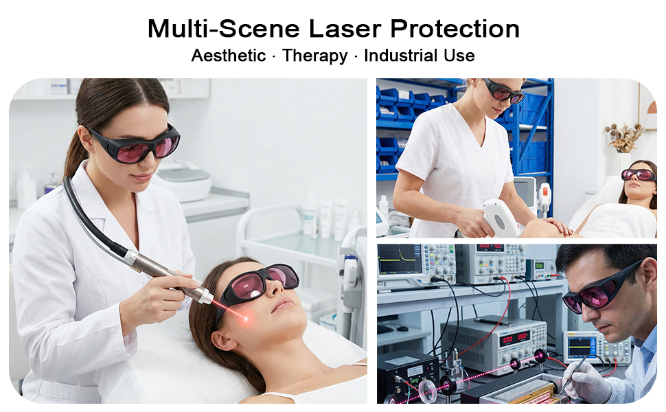 MCWlaser Laser Goggle 750-850 & 765-830nm Safety Protective Glasses Typical For 755nm 808nm Absorption Type EP-18