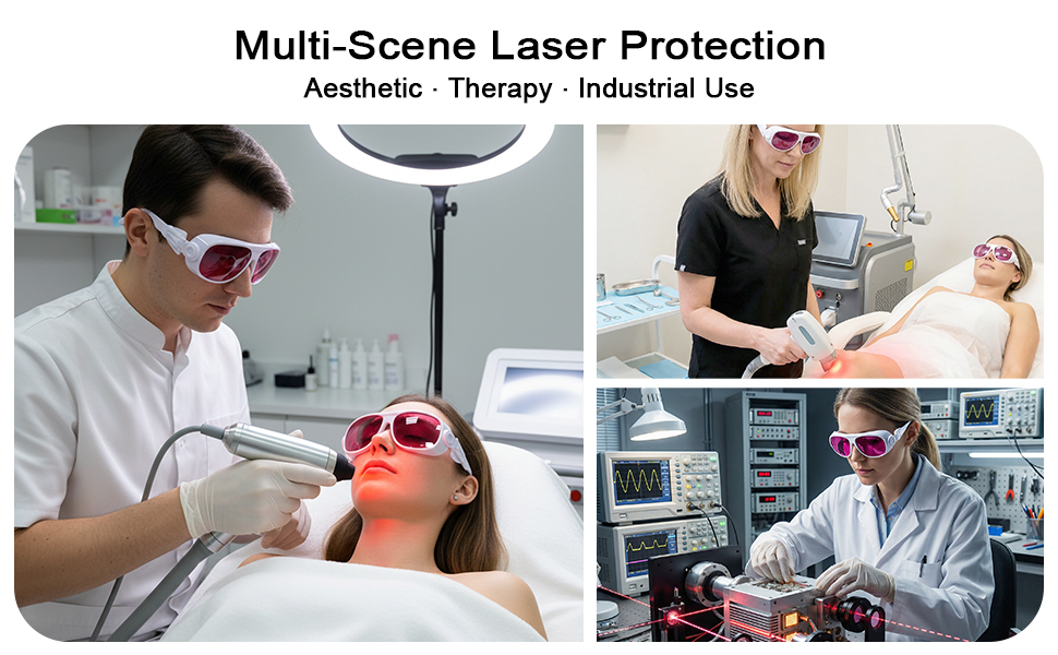 MCWlaser Laser Goggle 750-850 & 765-830nm Safety Protective Glasses Typical For 755nm 808nm Absorption Type EP-18