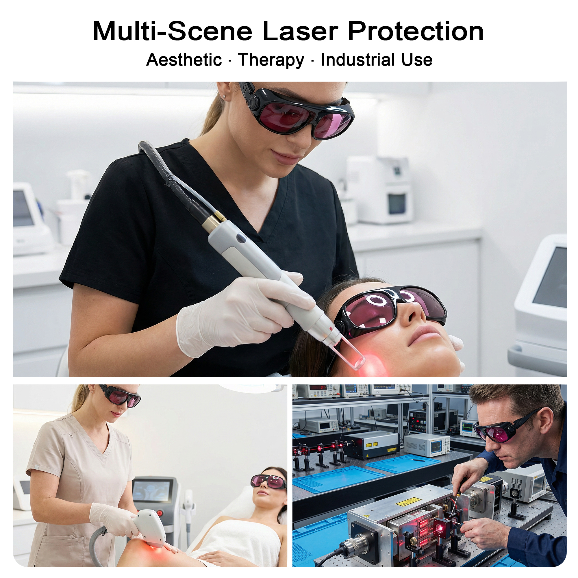 MCWlaser Laser Goggle 750-850 & 765-830nm Safety Protective Glasses Typical For 755nm 808nm Absorption Type EP-18