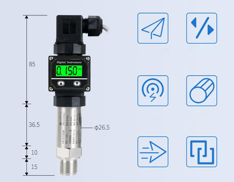 Digital Display Pressure Transmitter Water Oil Hydraulic Pressure Gauge