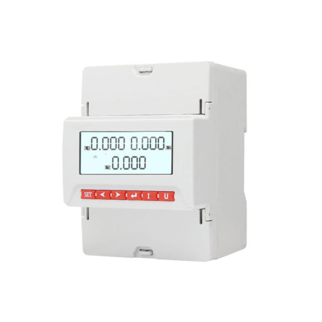 LCD Threephase Reactive Power Transmitter Rail Type Highprecision Electricity Sensor