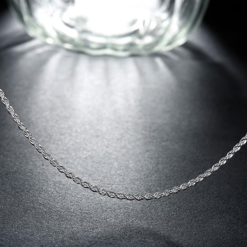 Factory direct hot women Mens 925 Stamp Silver color 2MM Twisted Rope Chain Necklace 16/18/20/22/24 Inch Fashion Jewelry Gift