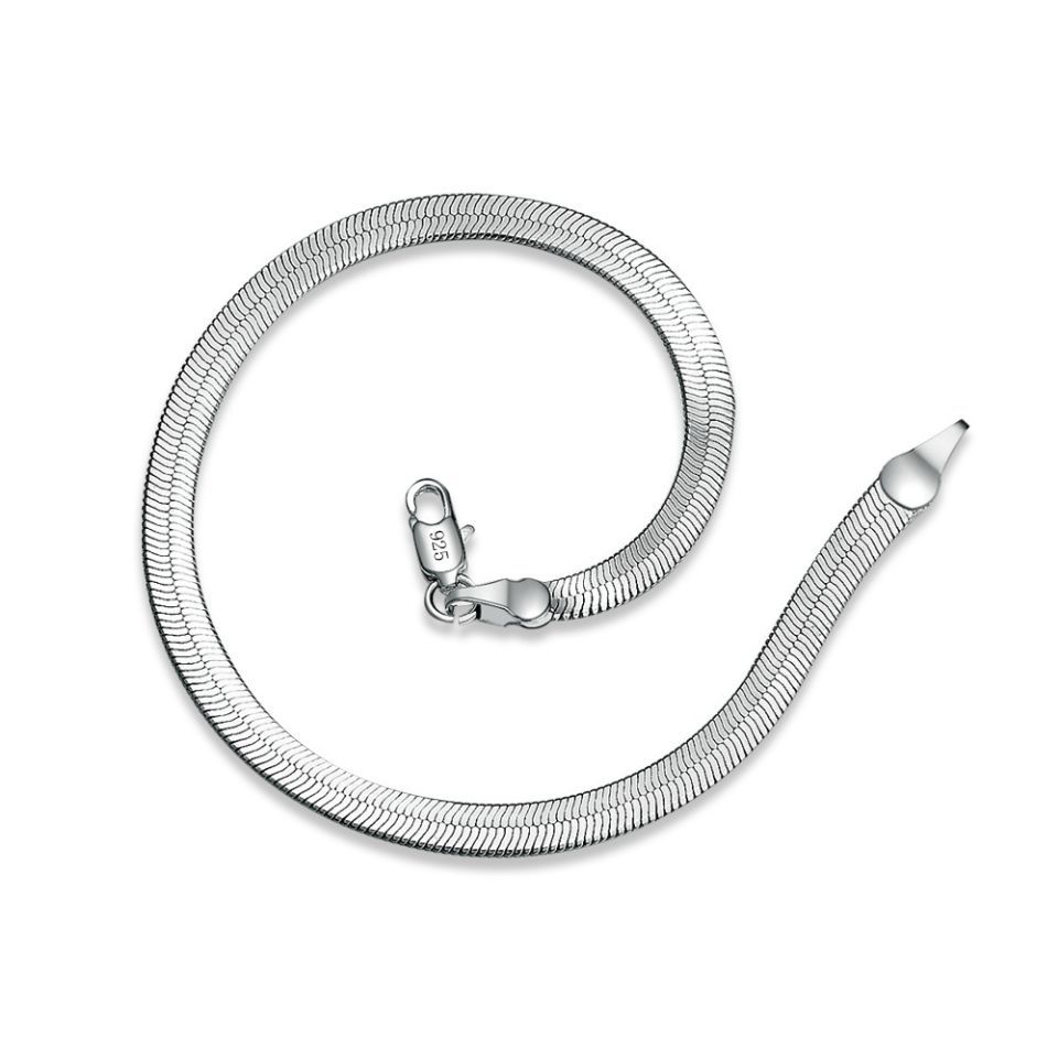925 Stamp Silver color 4MM Chain Bracelet for Women Men Blade Chain Fashion Wedding Fine Jewelry Christmas Gift 8inches
