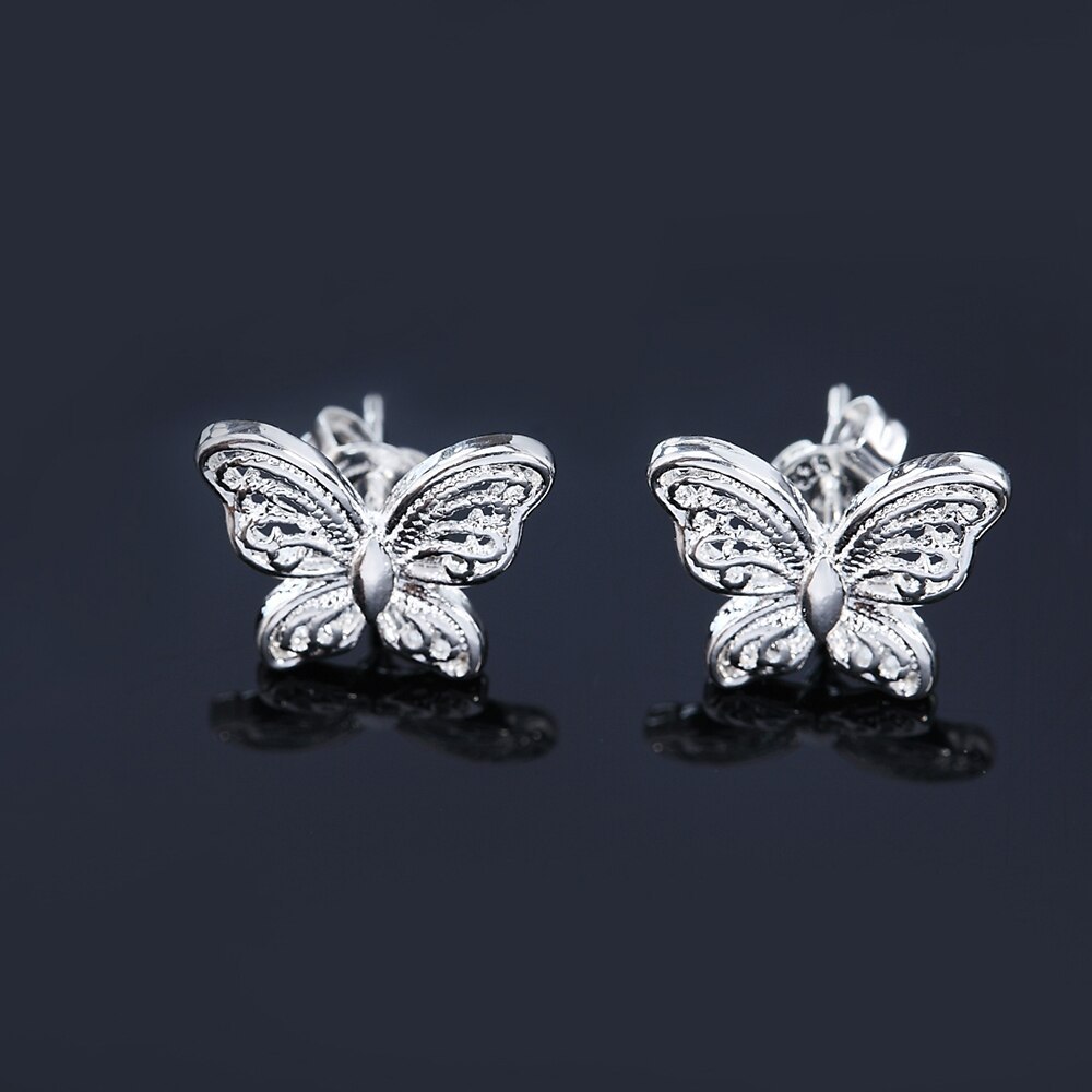 Special offer 925 Silver color Earrings for Women party Jewelry elegant butterfly Ear studs Earrings Christmas Gifts