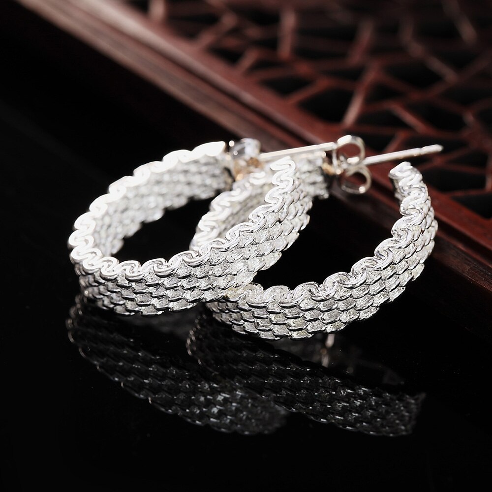 Hot charm 925 Stamp Silver color Earrings for Women Retro style Creativity Ear studs Christmas Gifts Street all-match Jewelry