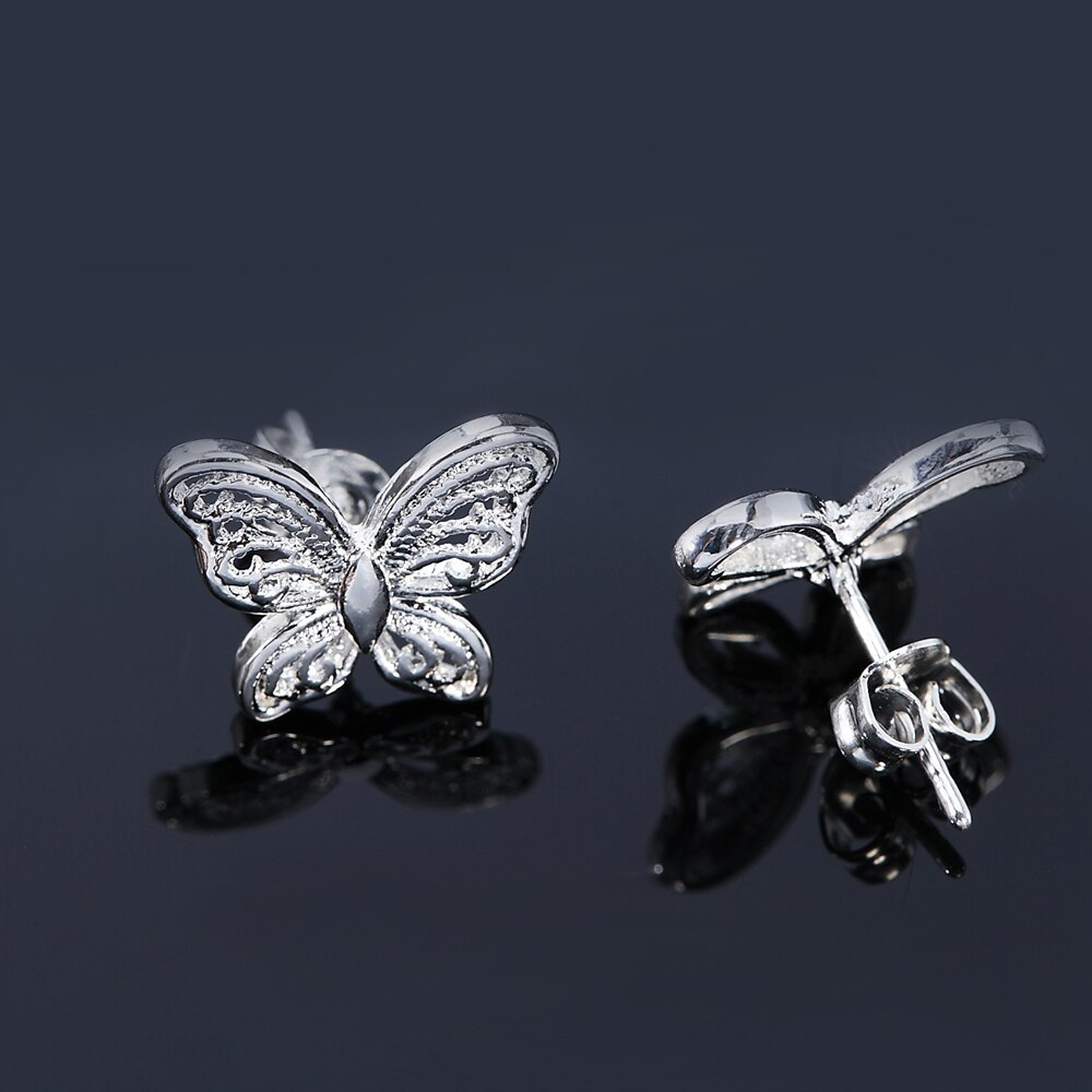 Special offer 925 Silver color Earrings for Women party Jewelry elegant butterfly Ear studs Earrings Christmas Gifts