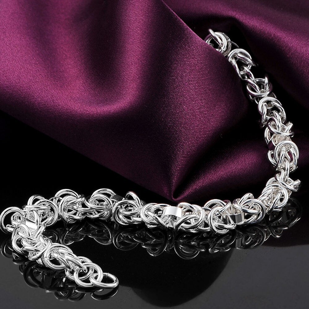 Lady charm 925 Stamp Silver color Bracelet for woman man classic circle chain Wedding party Christmas Gifts fashion Jewelry