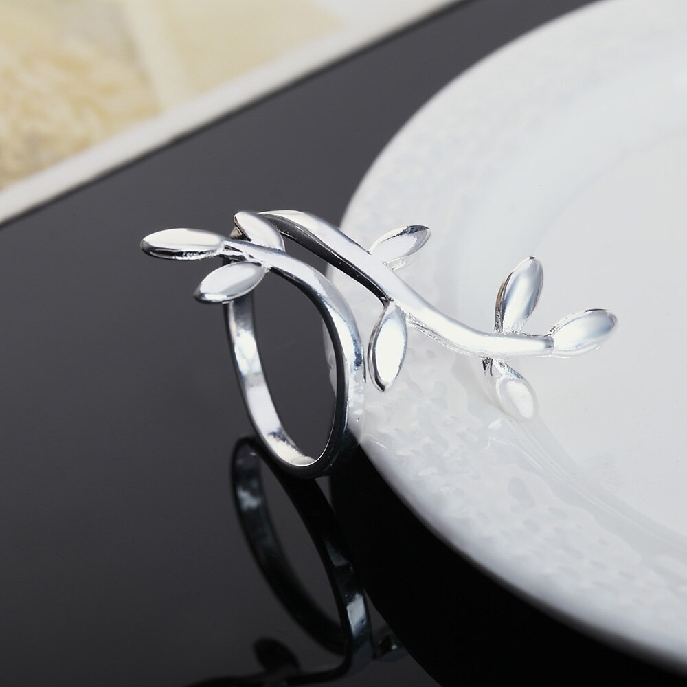 925 Stamp Silver color Rings for woman lady adjustable Plant vines Fashion Wedding Party Gifts Charm Jewelry resizable rings