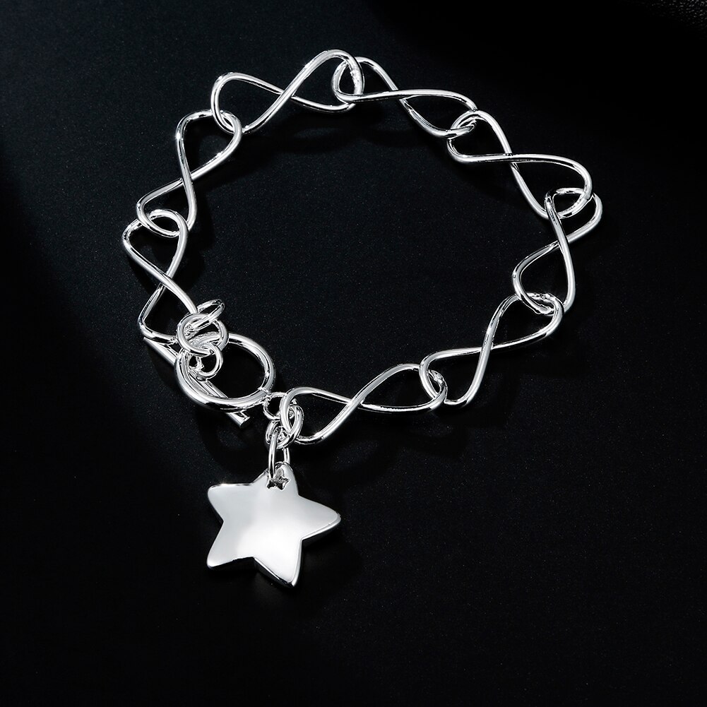 Trending products 925 Stamp Silver color fine Star pendant Bracelets for women fashion designer party Wedding jewelry gifts