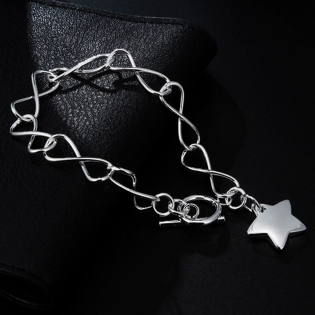 Trending products 925 Stamp Silver color fine Star pendant Bracelets for women fashion designer party Wedding jewelry gifts