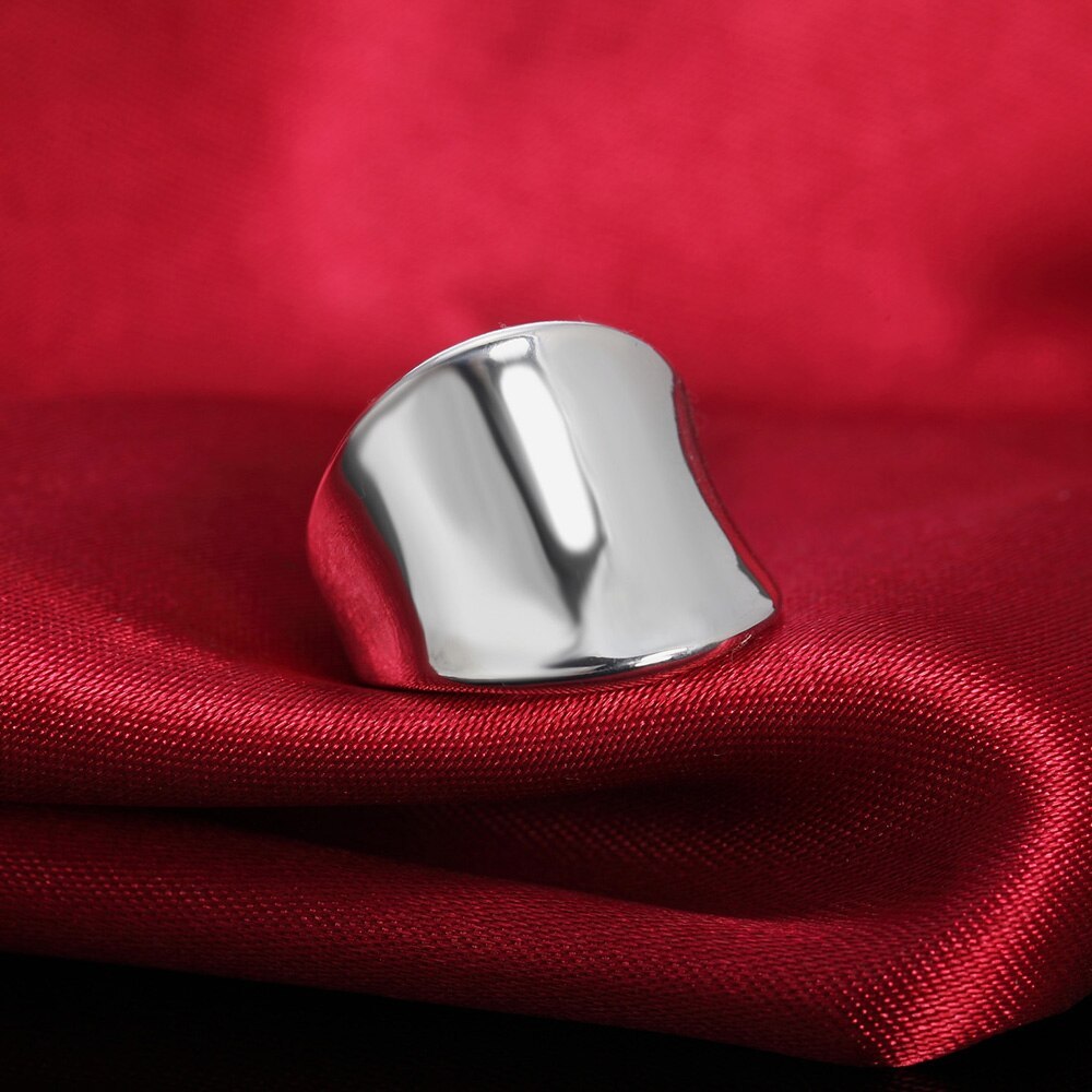 Hot classic 925 Stamp Silver color wide Rings for men Women Size 6 7 8 9 10 Fashion Wedding party fine Jewelry Christmas gift