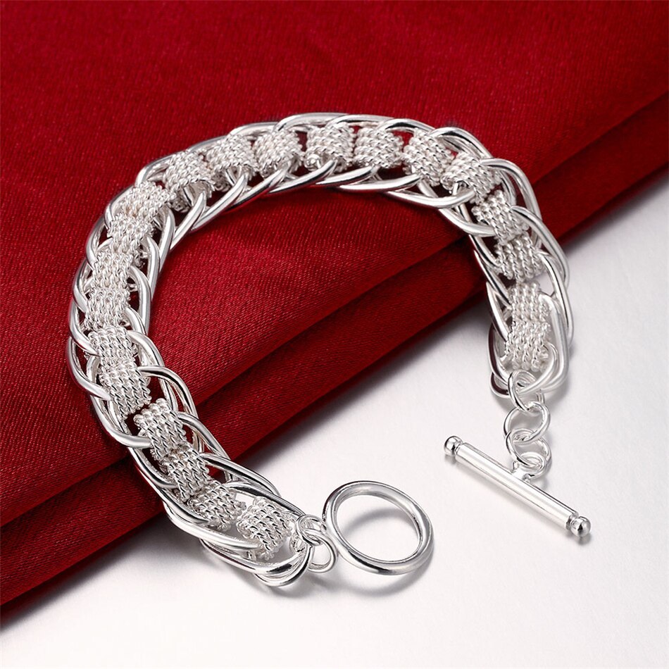 Charm 925 Stamp Silver color Bracelets for woman man new creativity circle chain Wedding party Christmas Gifts fashion Jewelry