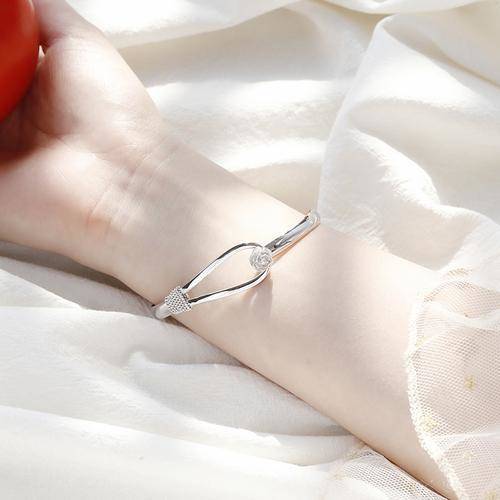 Christmas gifts hot new 925 Stamp Silver color fine elegant flower bangle for Women adjustable Jewelry Fashion Party wedding