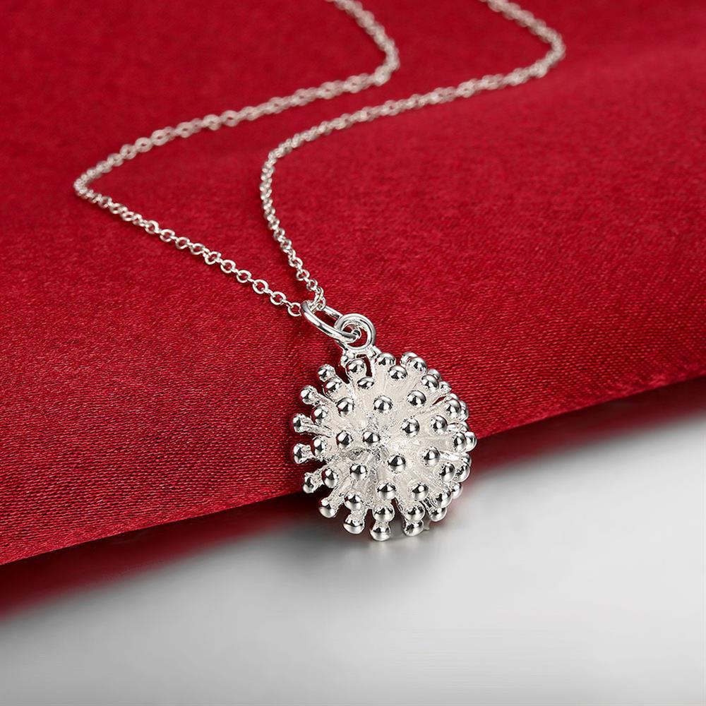Factory direct 925 Stamp Silver color Fireworks Pendant necklace earring rings Jewelry set for women classic Fashion Party gifts