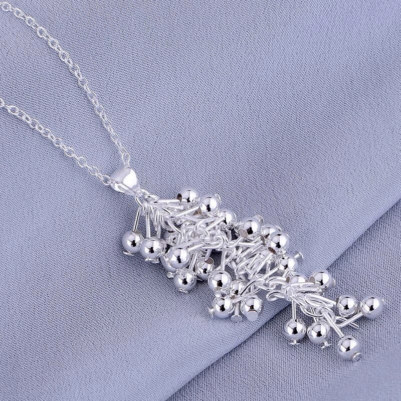 Hot fashion 925 Stamp Silver color fine Grape beads pendant Jewelry set earrings necklaces for women wedding party gifts