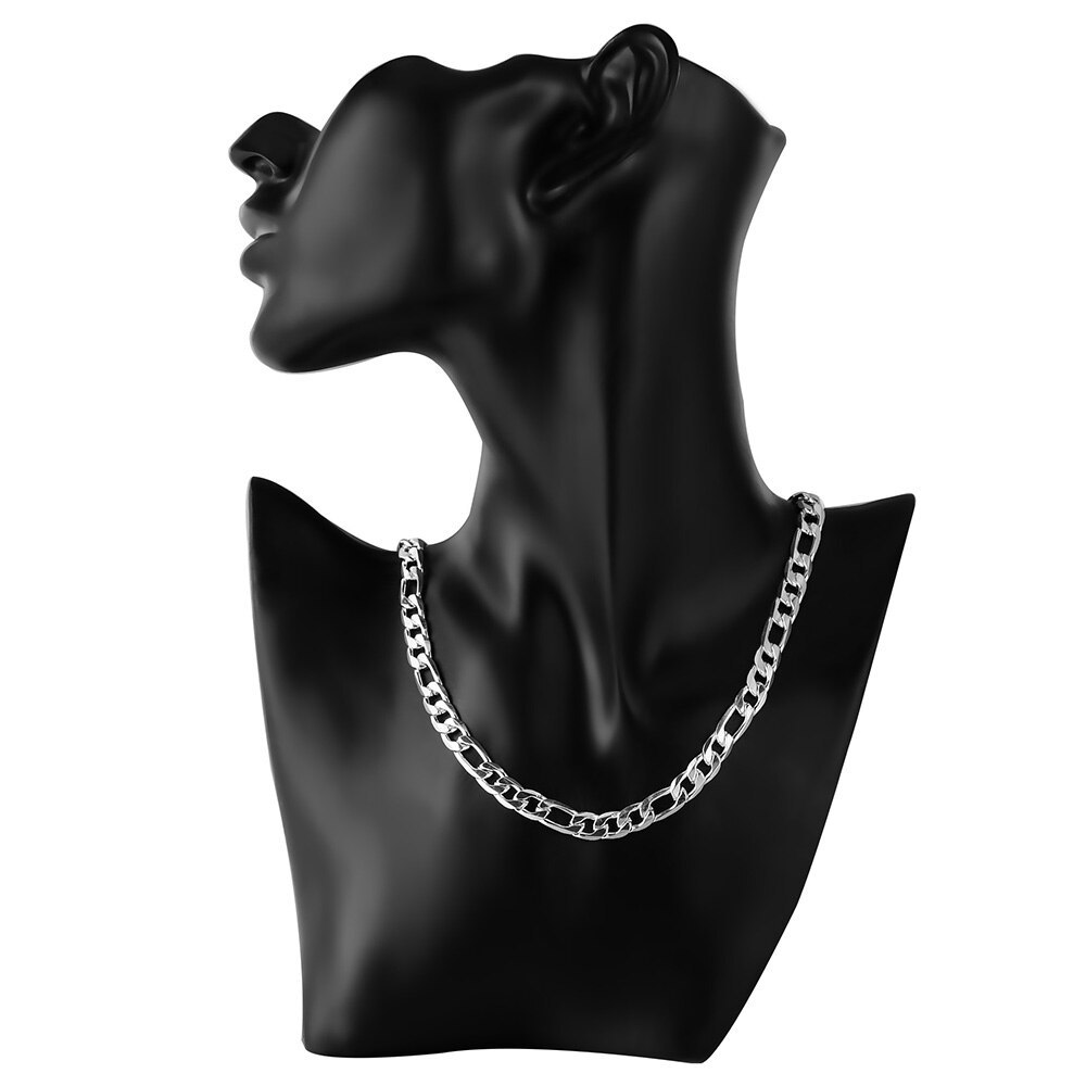 Hot charm 925 Stamp Silver color 8MM chain Bracelets necklace Jewelry set for women men wedding party Fashion Party Gifts
