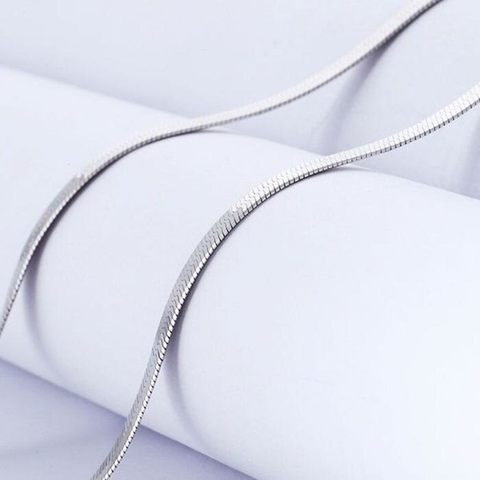 925 Stamp Silver color 4MM chain Necklace for Women Luxury Couple Fine Jewelry Blade Chain wedding gift choker Clavicle