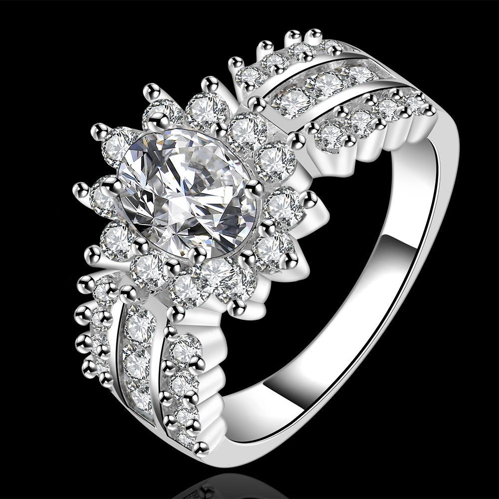 Luxury diamond rings 925 Stamp Silver color crystal heart moissanite Rings For Women Fashion Party Gifts Charm wedding Jewelry