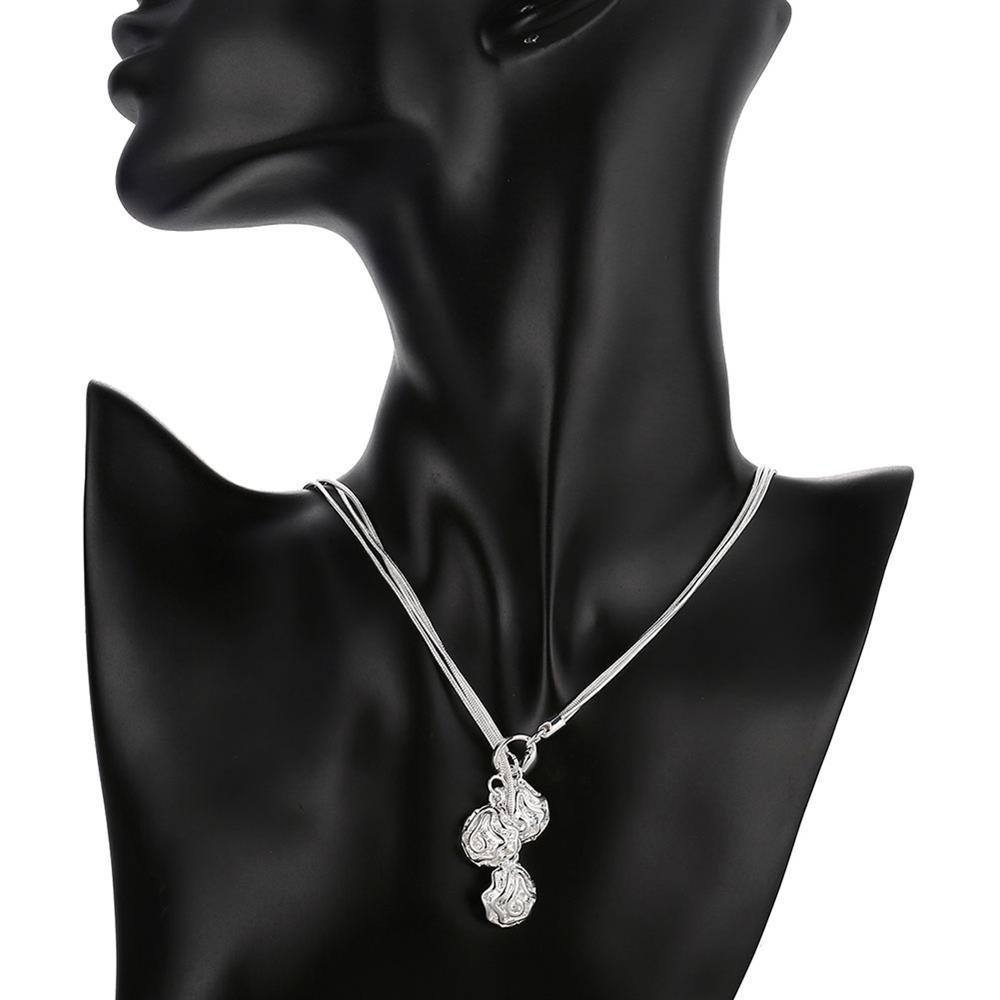 Fashion 925 Stamp Silver color Necklaces for woman Classic Jewelry 18 Inches Rose Flower chain wedding Party Christmas Gifts