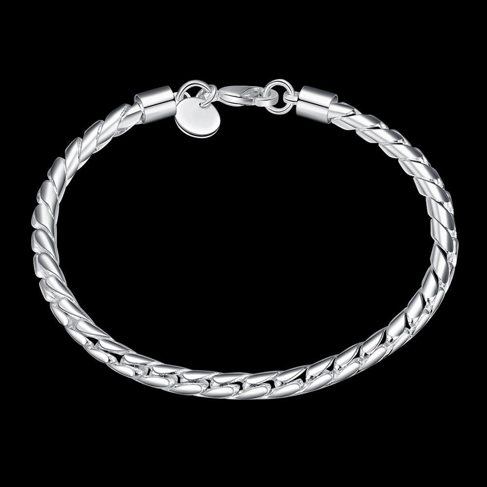 Special offer Fashion 925 Stamp Silver color Bracelet for men's woman 4MM Twisted rope chain fine jewelry Wedding party gifts