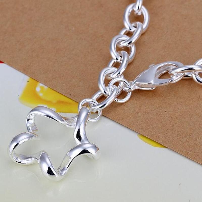 Hot new beautiful star Pendant chain 925 Stamp Silver color Bracelet for woman classic popular party Gift fashion Jewelry