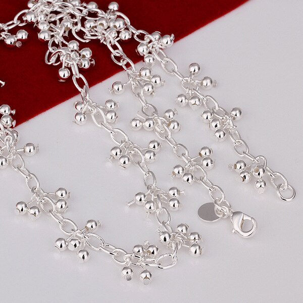 Hot fashion 925 Stamp Silver beads chains necklaces for women luxury designer jewelry party wedding accessories Holiday gifts