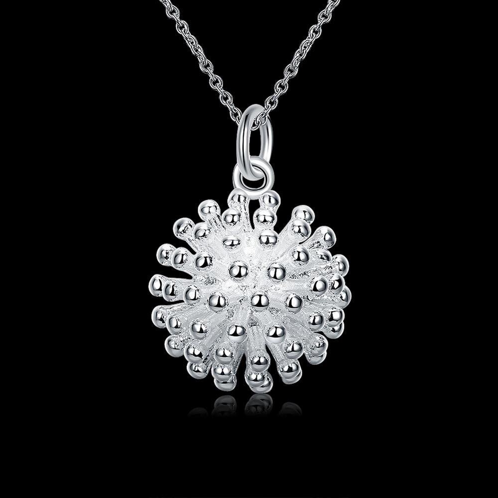 Fashion 925 Stamp Silver color Fireworks Pendant Necklace For Women 18 inch Christmas gift party high quality wedding Jewelry