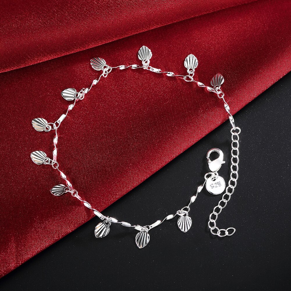 New Charm 925 Stamp Silver color Heart card Chain Bracelet for Women Fashion Wedding Party Girl student Christmas Gift Jewelry