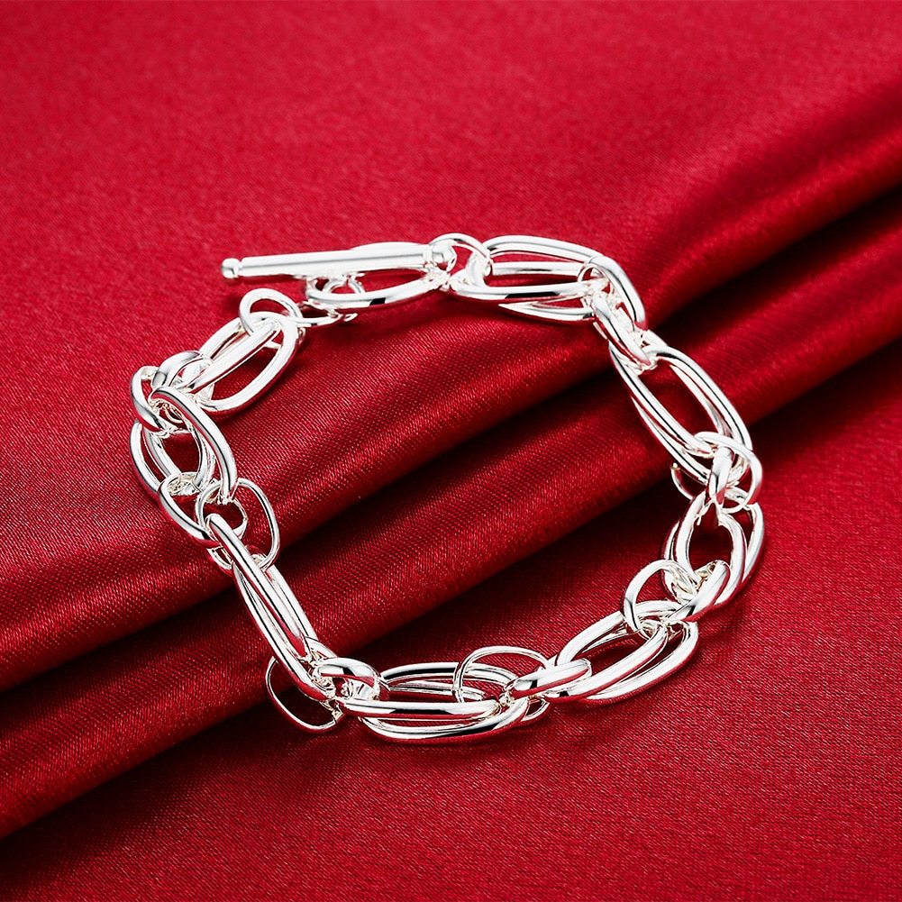 Factory direct fashion 925 Stamp Silver color Bracelet for woman fine creative circle chain trend jewelry Wedding party gifts