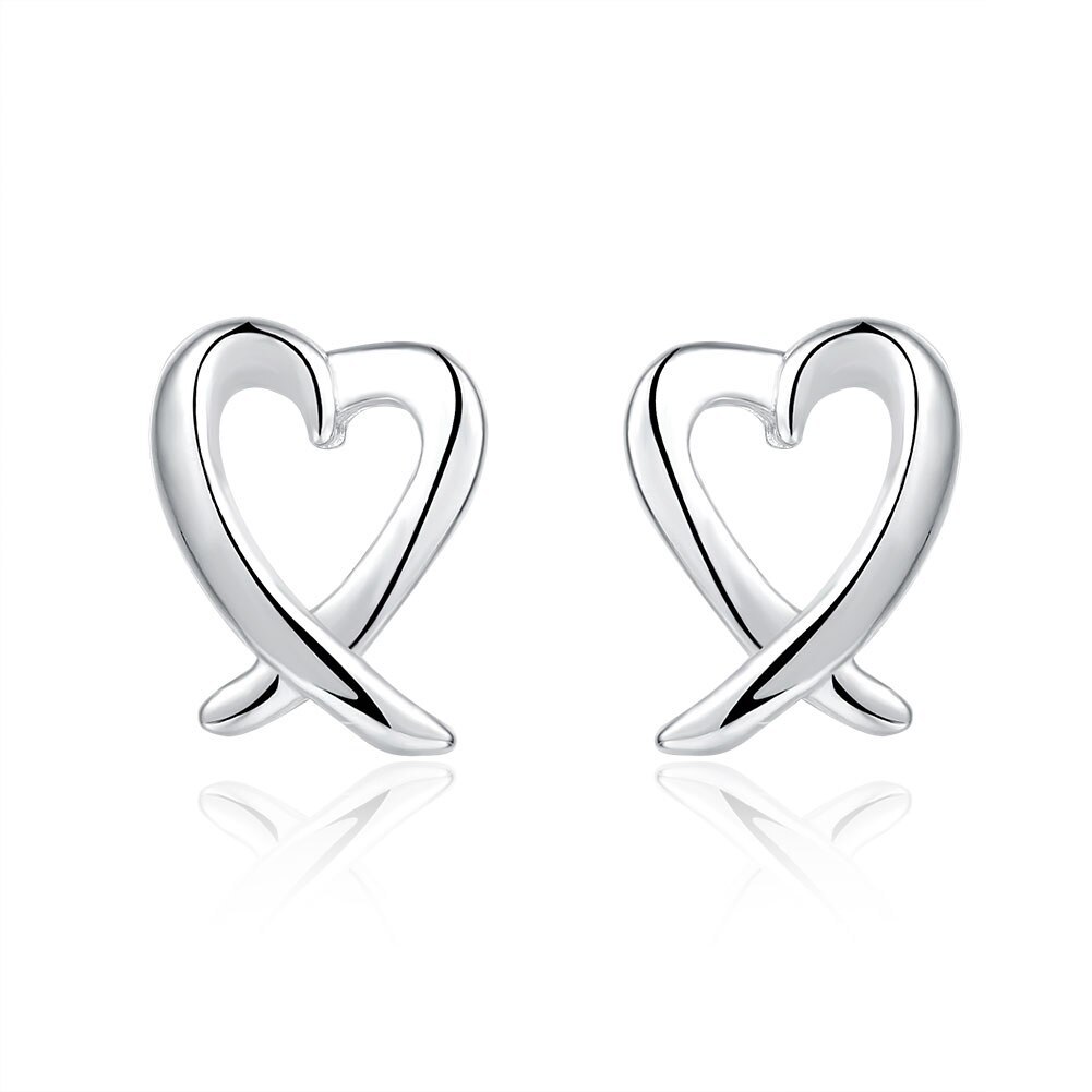 Factory direct charm 925 Stamp Silver color Earring for women Fashion Creative heart Earrings stud Birthday Gifts classicJewelry