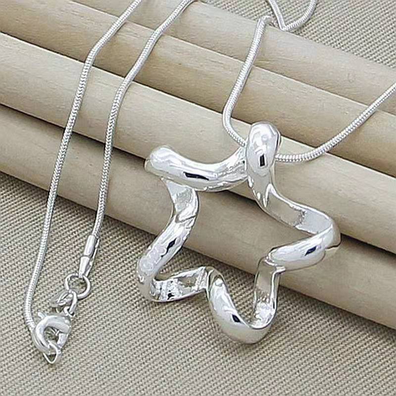 Factory direct fashion 925 Stamp Silver color Necklace For Women Jewelry Classic Creative stars Pendant gifts Wedding