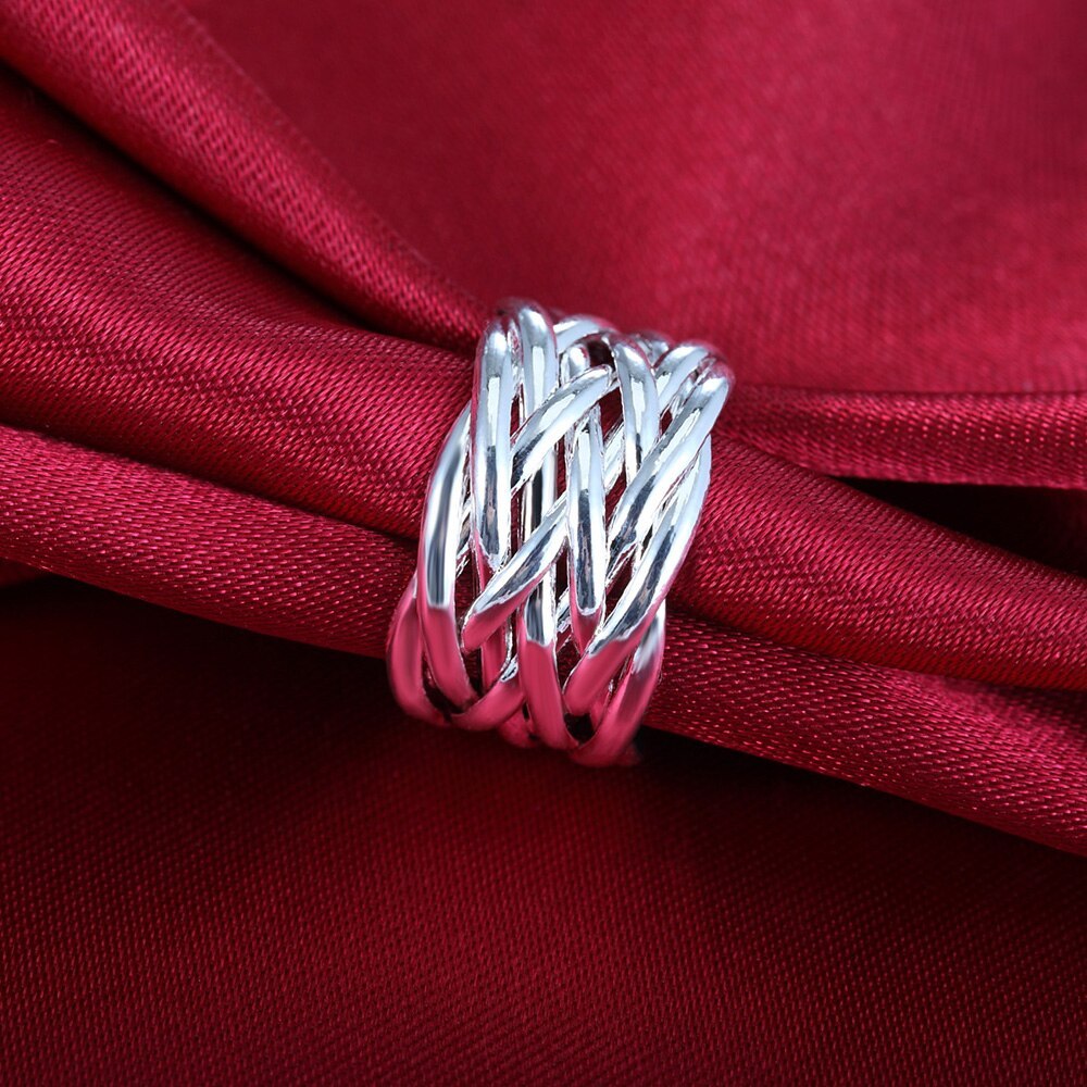 Fashion hot 925 Stamp Silver color Rings For Women adjustable Retro Wedding Engagement Party lady Gifts Charm Jewelry