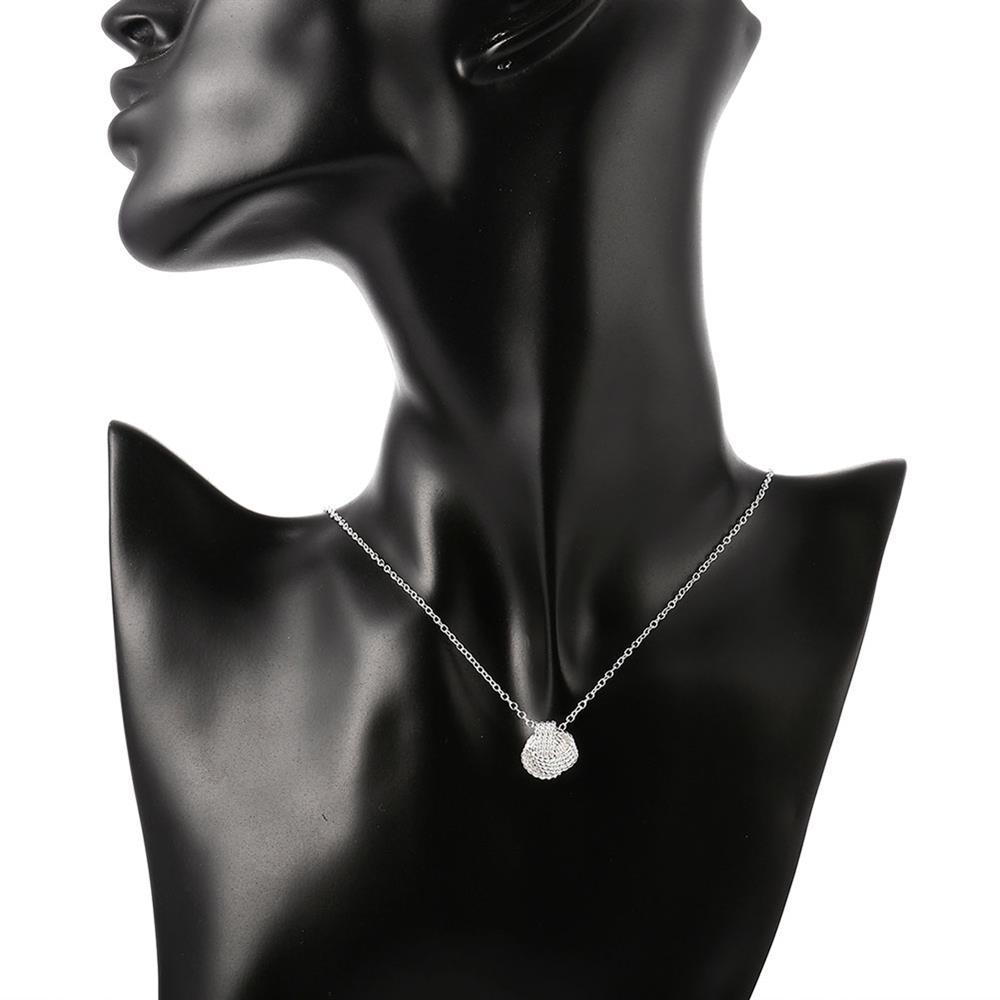 Hot 925 Stamp Silver color Weave Ball Pendant Fashion Jewelry 18 inches Charm Necklace For women party wedding Birthday Gifts