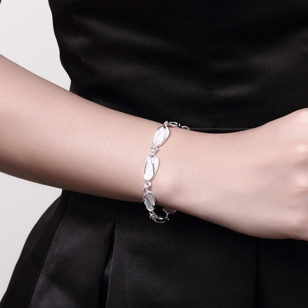 Hot sale fashion 925 Stamp Silver color Bracelet for woman fine slippers chain Wedding party Gifts Street all-match jewelry