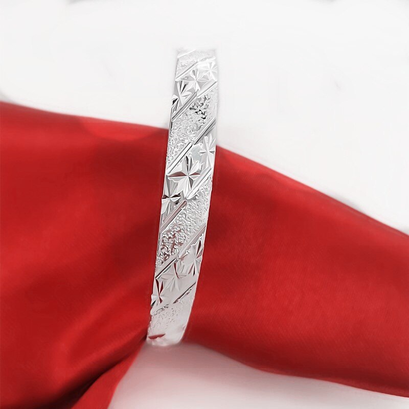 Hot Original 925 Stamp Silver color Snowflake star Bangles for women bracelets fashion party wedding accessories jewelry gifts
