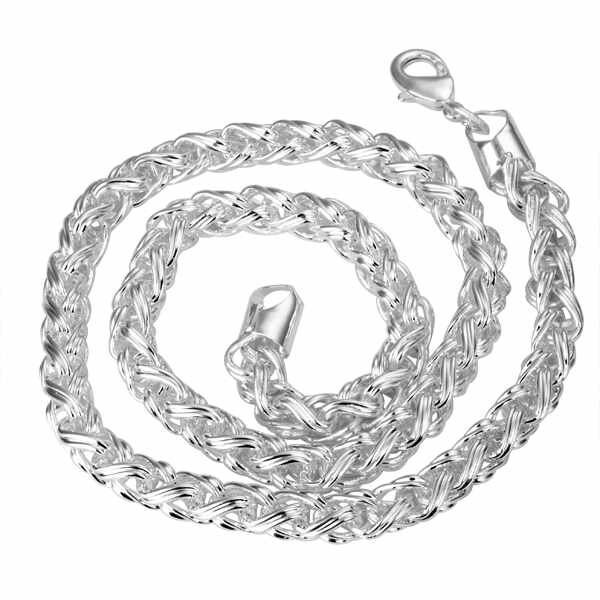 Classic 925 Stamp Silver color Necklaces for woman men 20 Inches Exquisite Simple twisted circle Fashion Jewelry Christmas Gifts